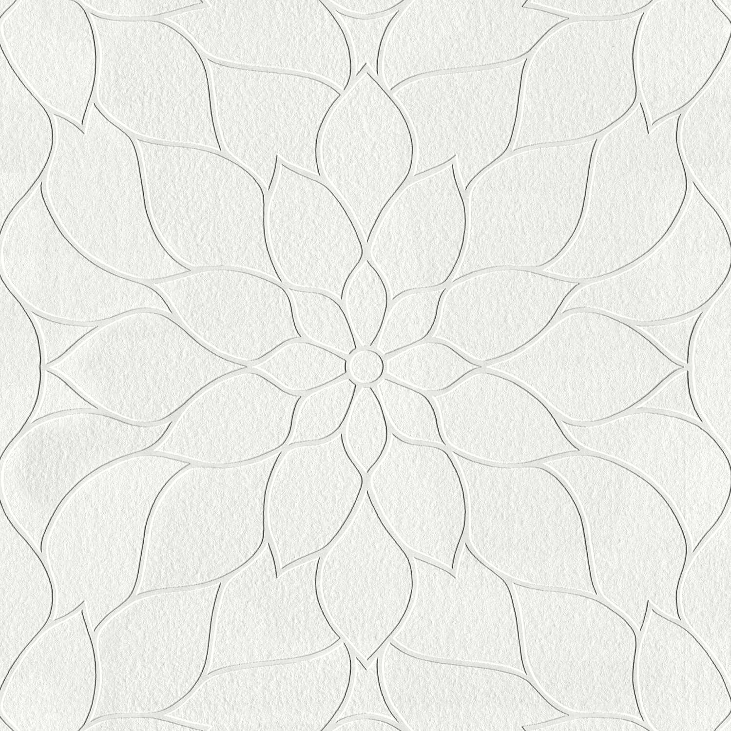 Anselm White Floral Bloom Paintable Wallpaper