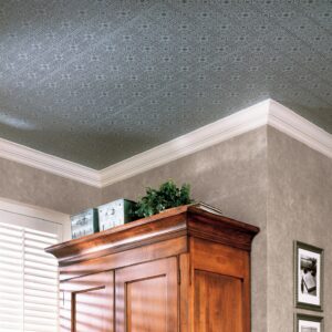 Nico White Tin Ceiling Square Paintable Wallpaper