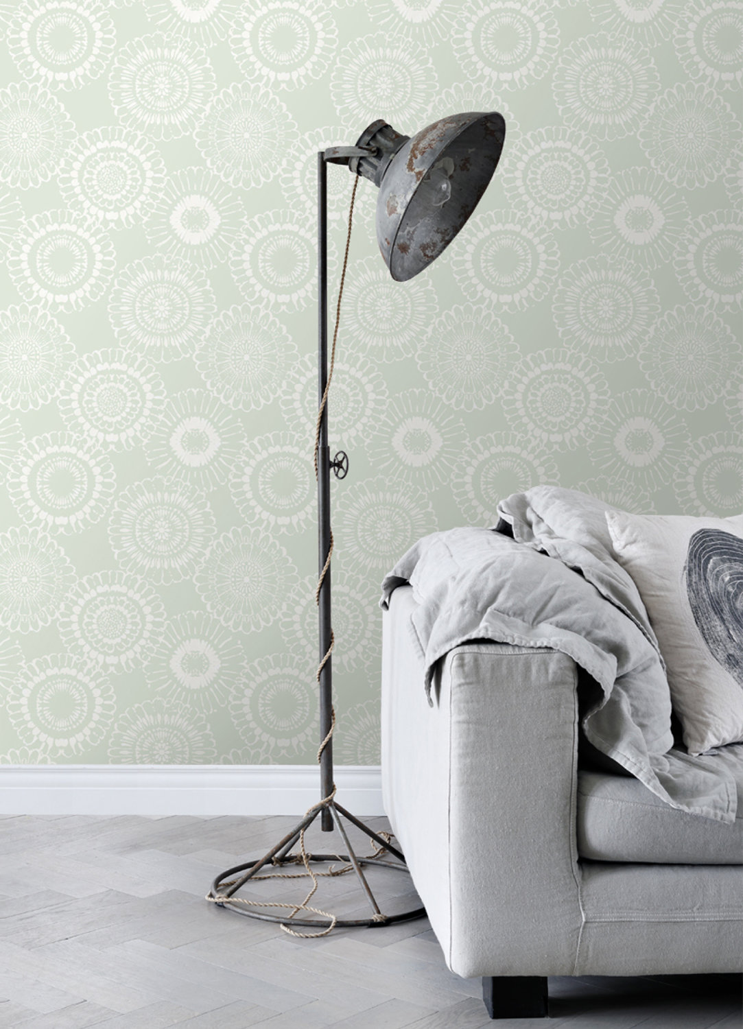 Sonnet Sage Floral Wallpaper