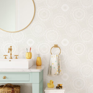 Sonnet Platinum Floral Wallpaper