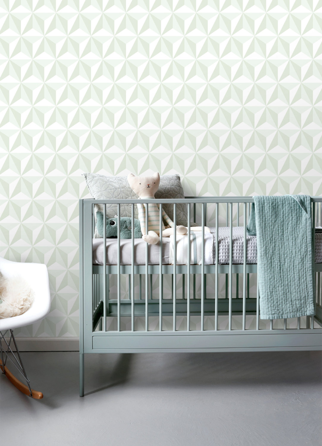 Adella Sage Geometric Wallpaper