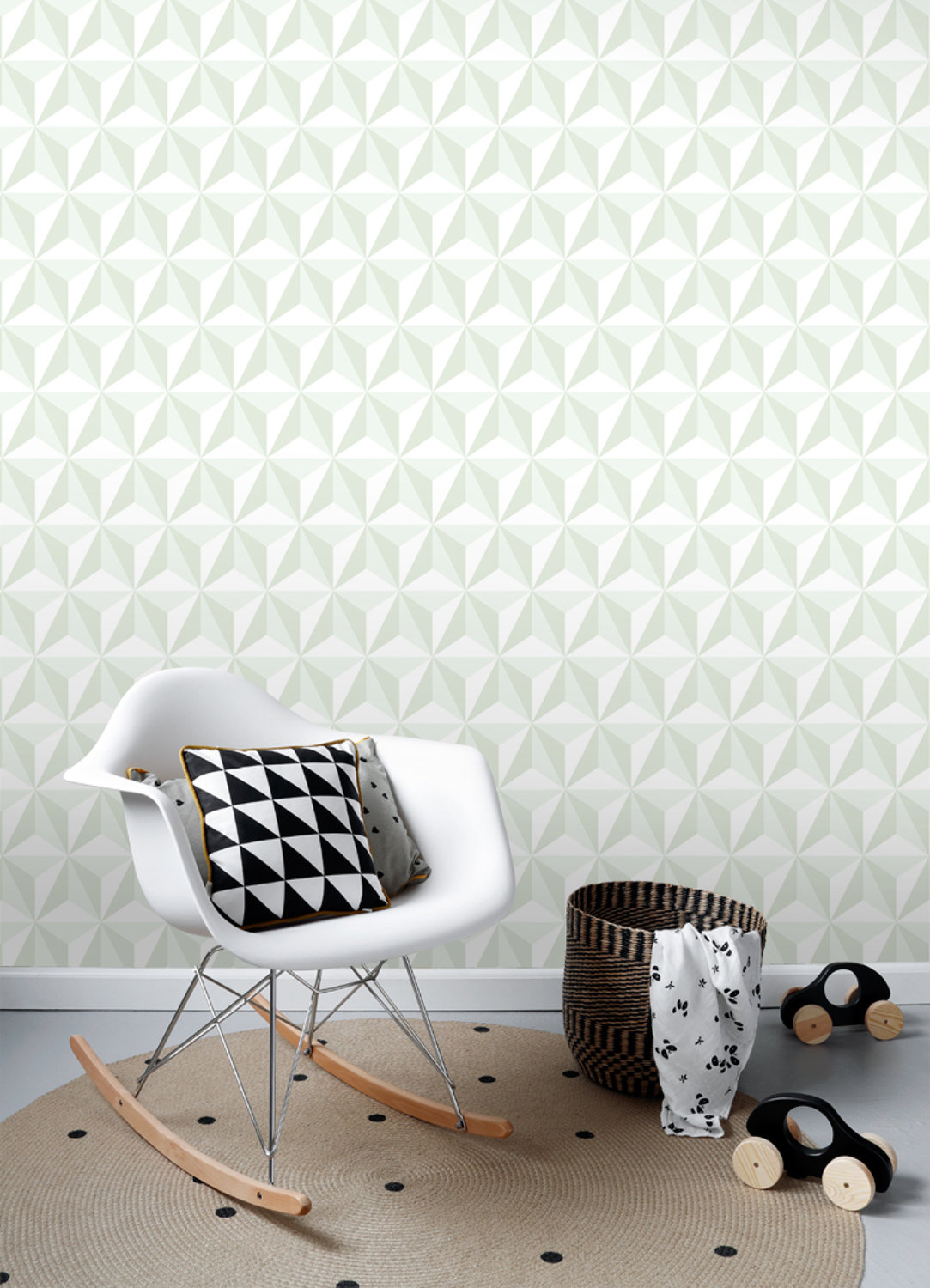 Adella Sage Geometric Wallpaper