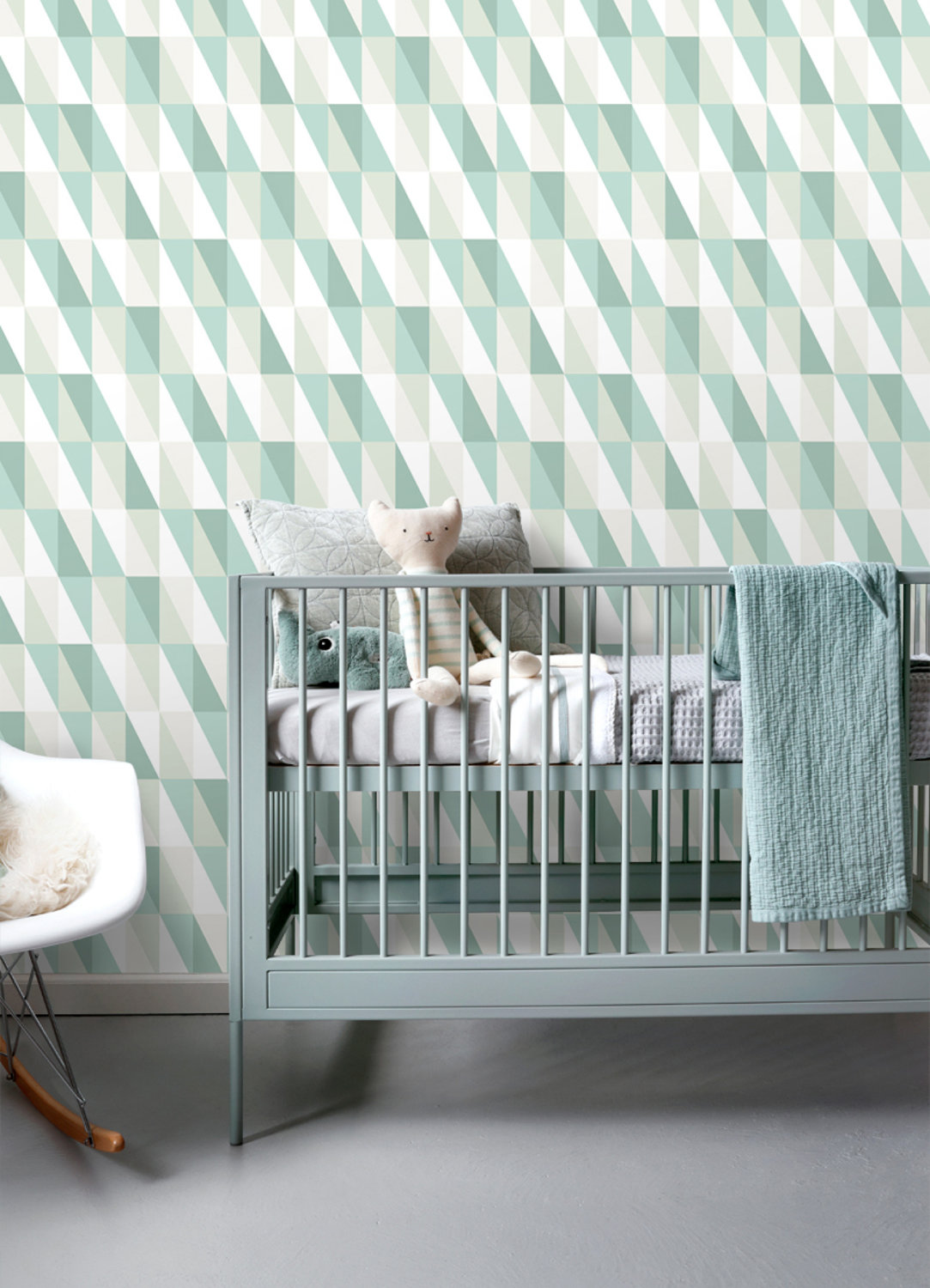 Inez Teal Geometric Wallpaper