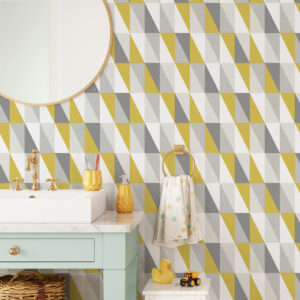 Inez Mustard Geometric Wallpaper