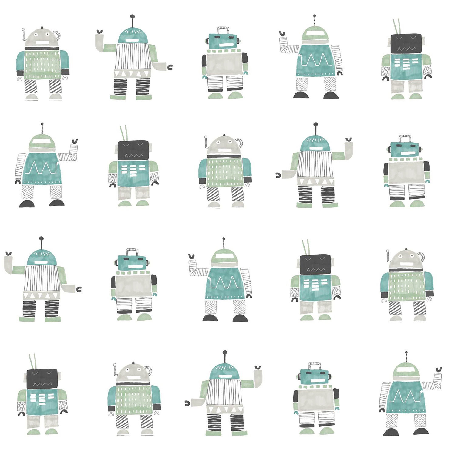 Callum Teal Robots Wallpaper