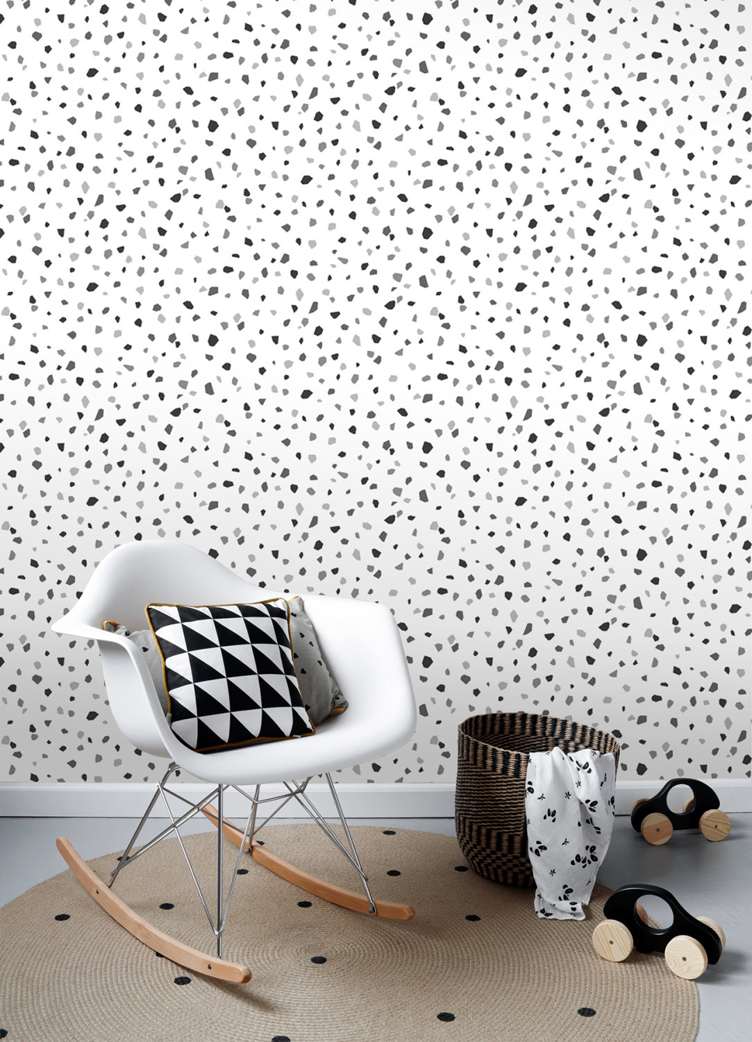 Ona Charcoal Terrazzo Wallpaper