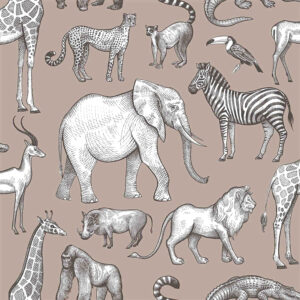 Kenji Light Brown Safari Wallpaper