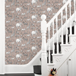 Kenji Light Brown Safari Wallpaper