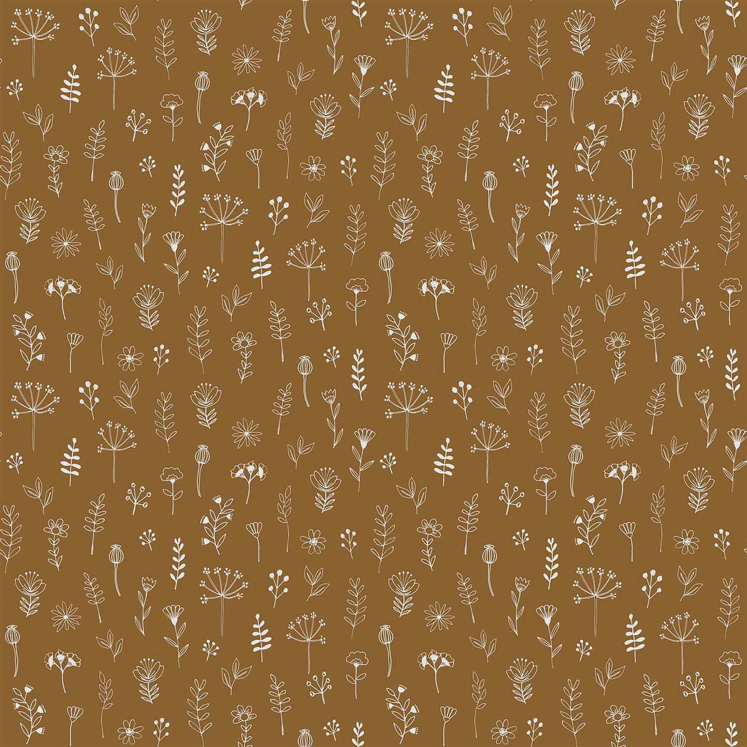 Tatula Chestnut Floral Wallpaper