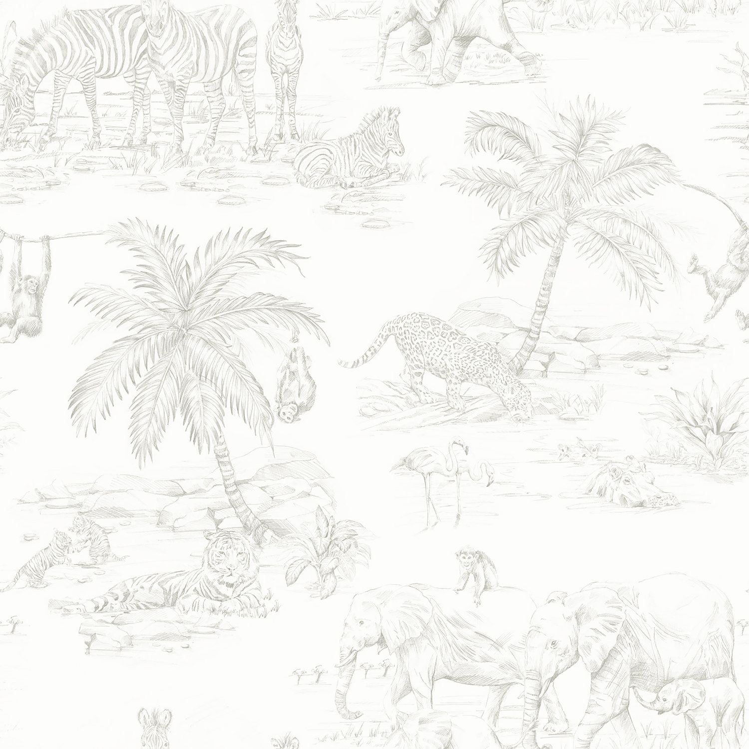Boheme Platinum Animals Wallpaper