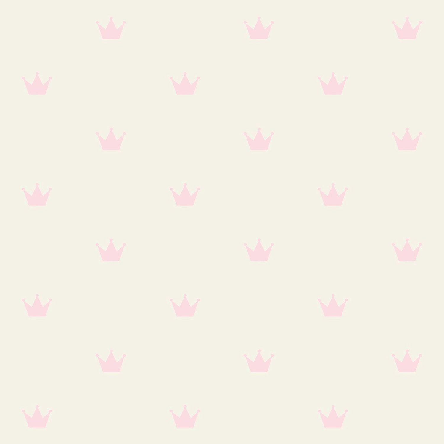 Bea Light Pink Crowns Wallpaper