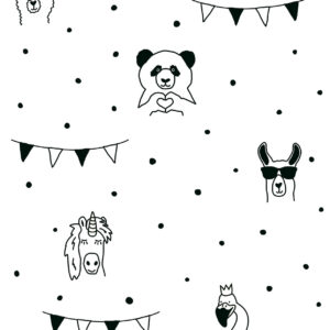 Orlow Black Llama Wallpaper
