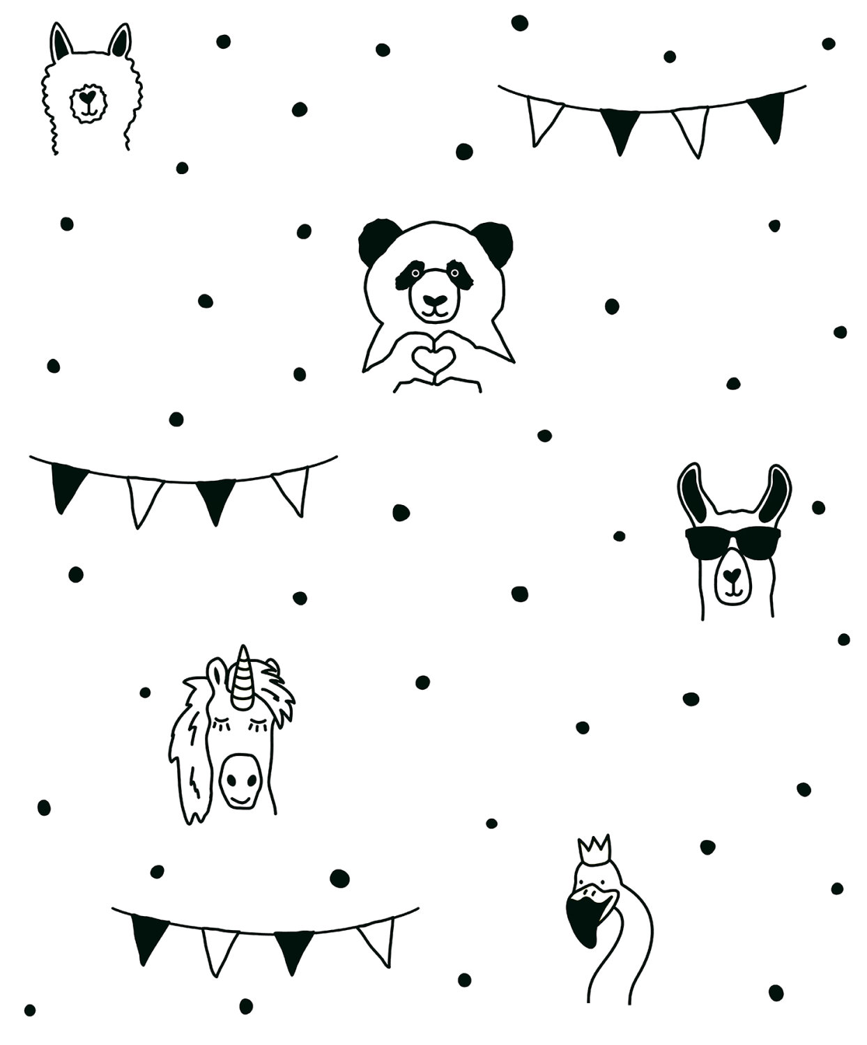 Orlow Black Llama Wallpaper