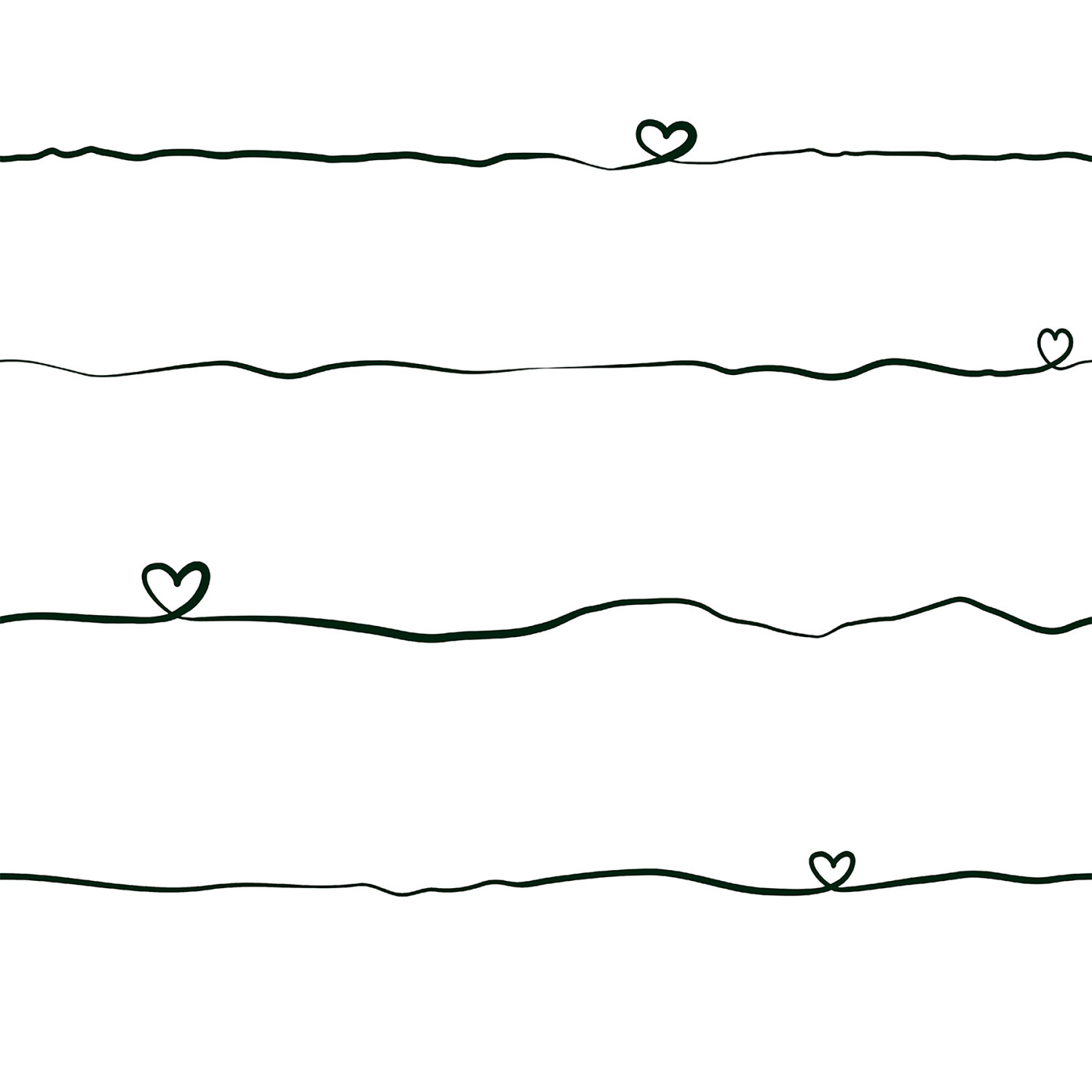 Love & Hearts Black Script Wallpaper