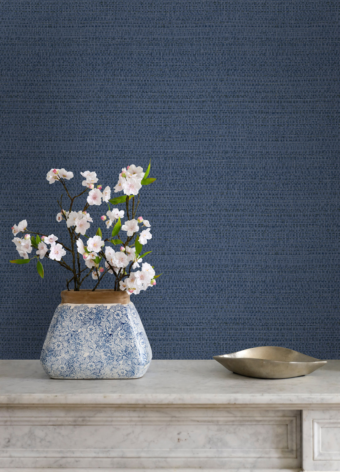 Balantine Navy Weave Wallpaper