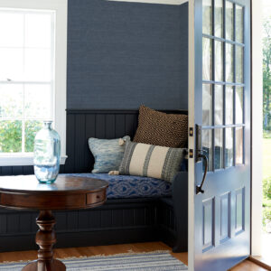 Balantine Navy Weave Wallpaper
