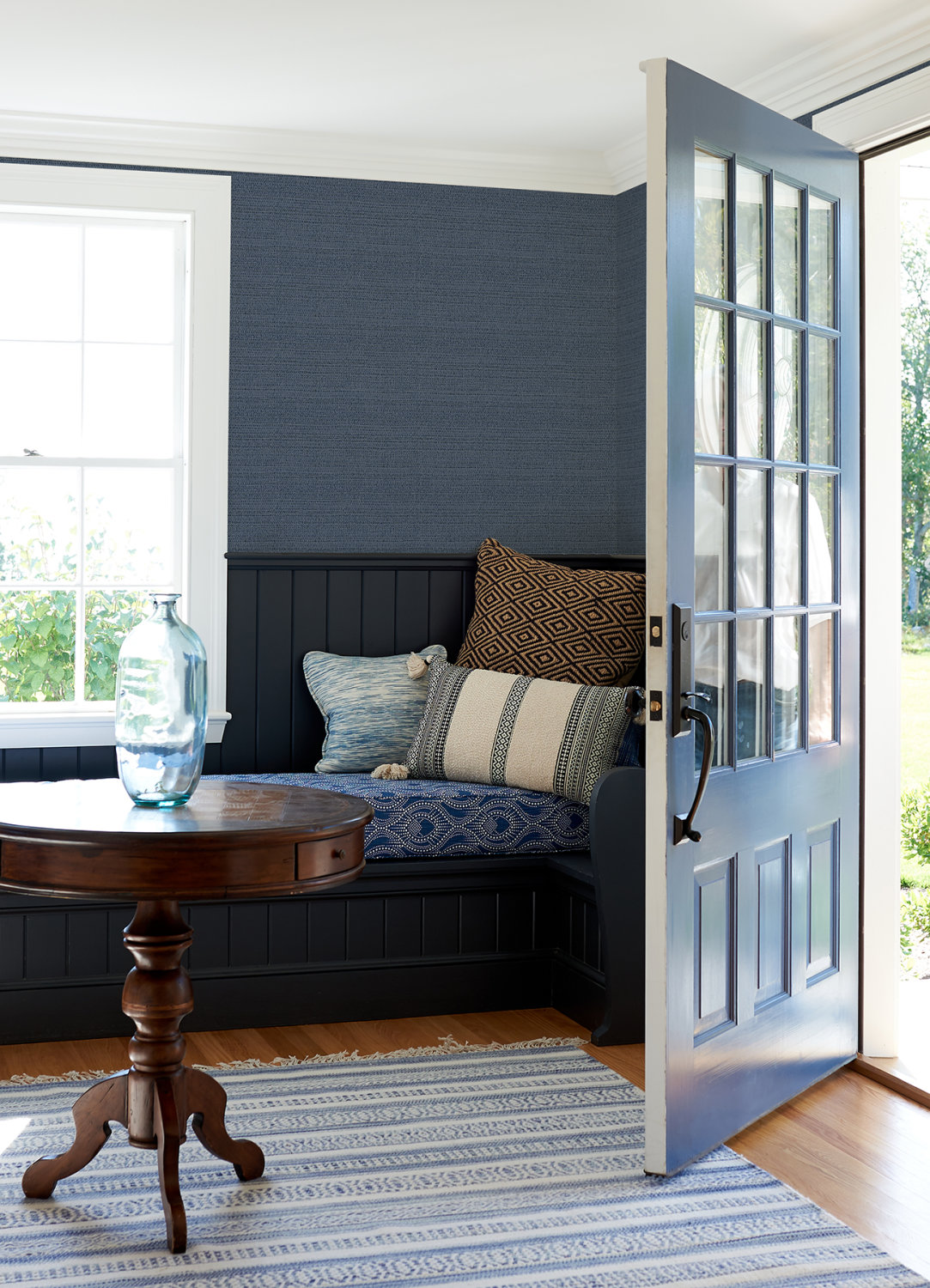 Balantine Navy Weave Wallpaper