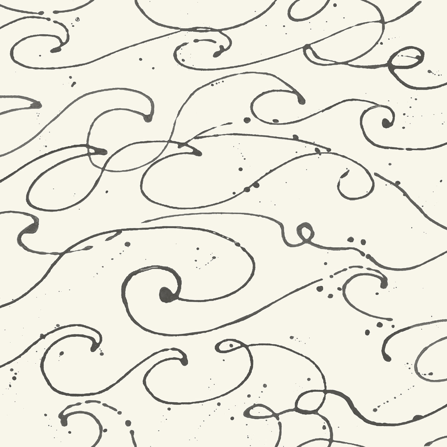 Kuroshio Charcoal Ocean Wave Wallpaper