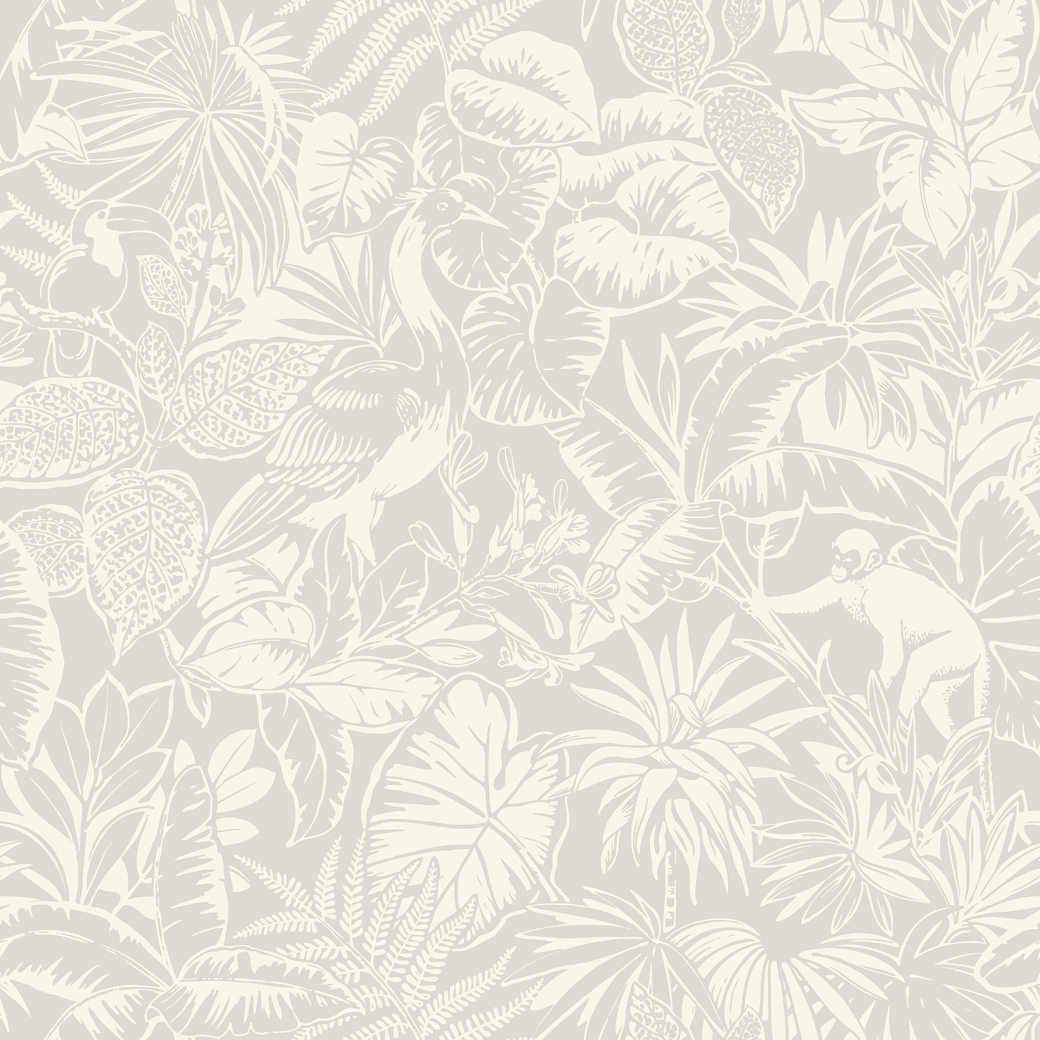 Corcovado Grey Jungle Jamboree Wallpaper