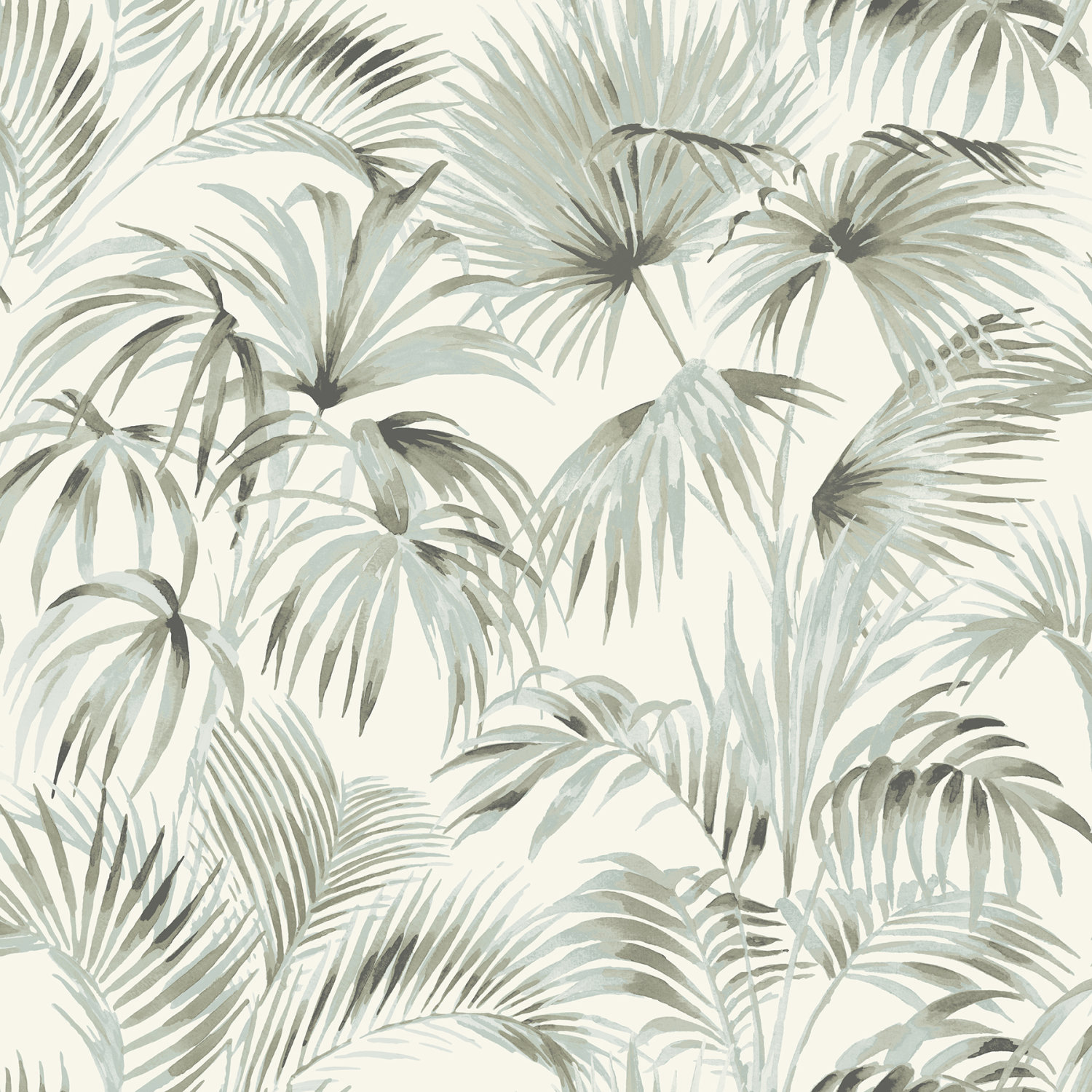 Manaus Aqua Palm Frond Wallpaper