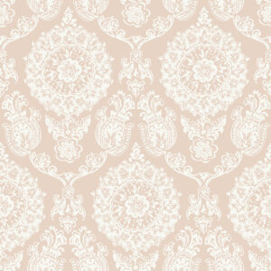 Helm Damask Blush Floral Medallion Wallpaper