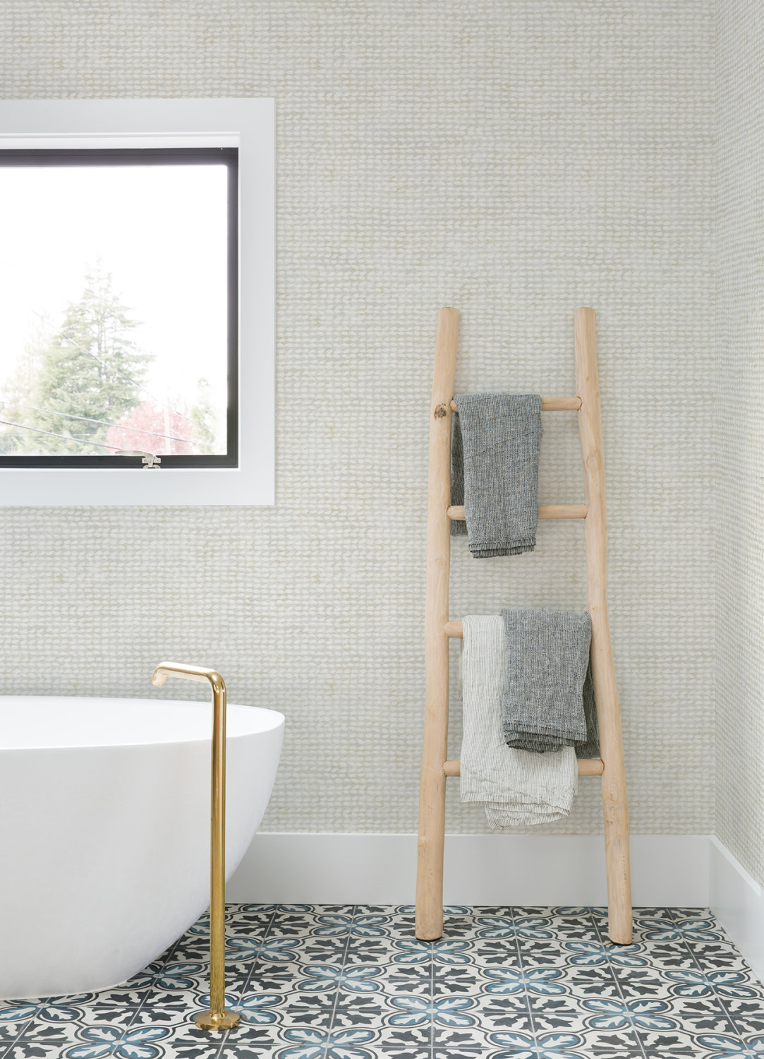 Wellen Cream Abstract Rope Wallpaper