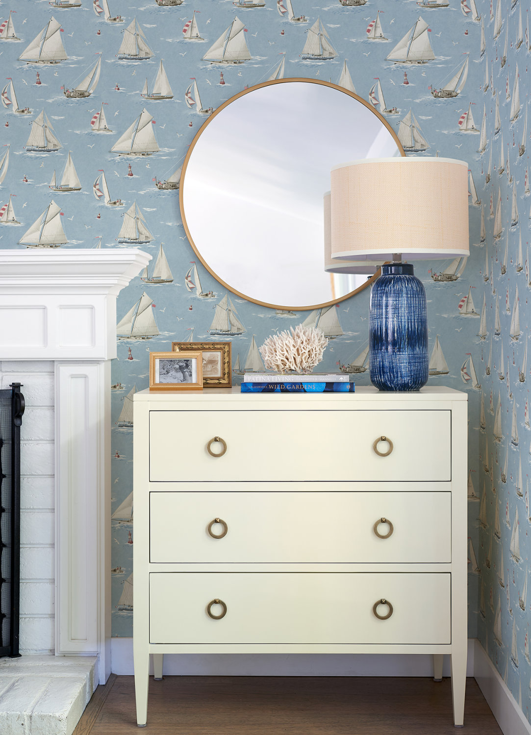 Leeward Light Blue Sailboat Wallpaper