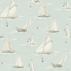 Leeward Aqua Sailboat Wallpaper