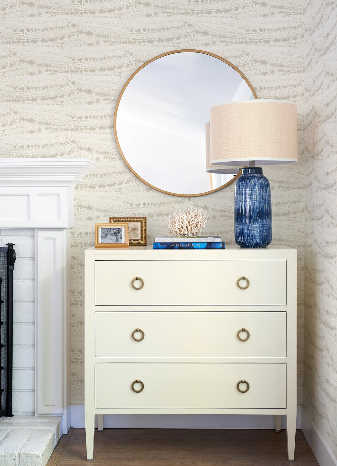Rannell Beige Abstract Scallop Wallpaper