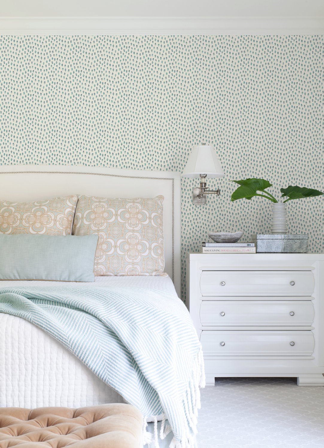 Sand Drips Aqua Painted Dots Wallpaper