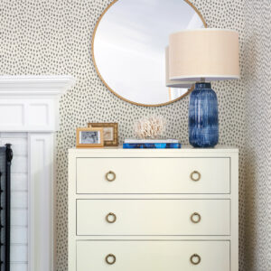 Sand Drips Dark Grey Painted Dots Wallpaper