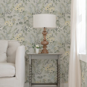 Frederique Grey Bloom Wallpaper