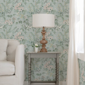 Frederique Mint Floral Wallpaper
