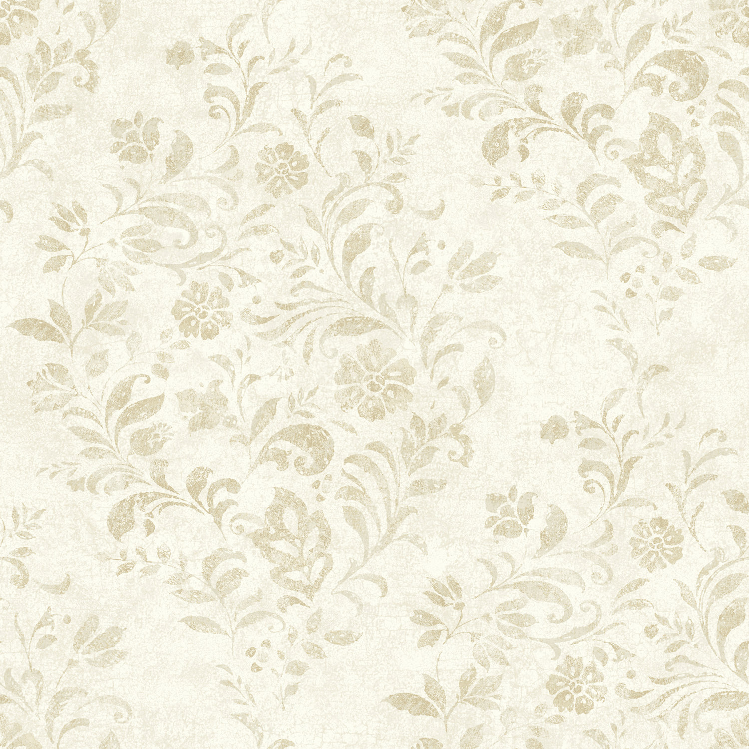 Isidore Wheat Scroll Wallpaper