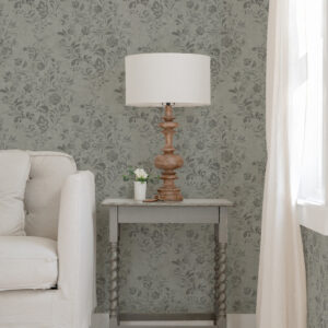 Isidore Grey Scroll Wallpaper