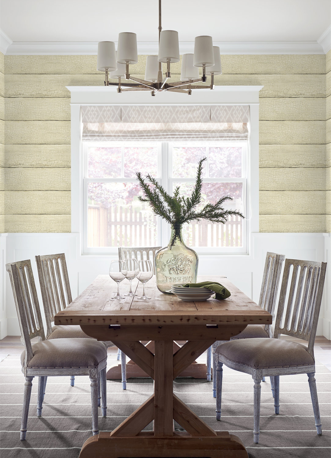 Morgan Wheat Distressed Wood Wallpaper