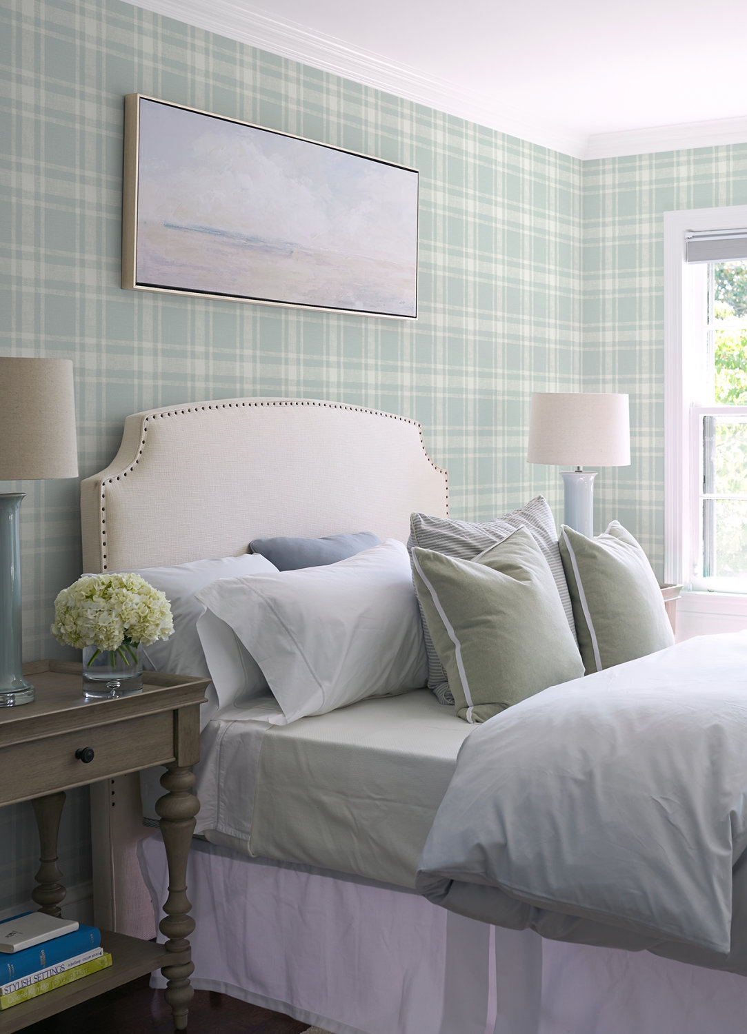 Antoine Light Blue Flannel Wallpaper