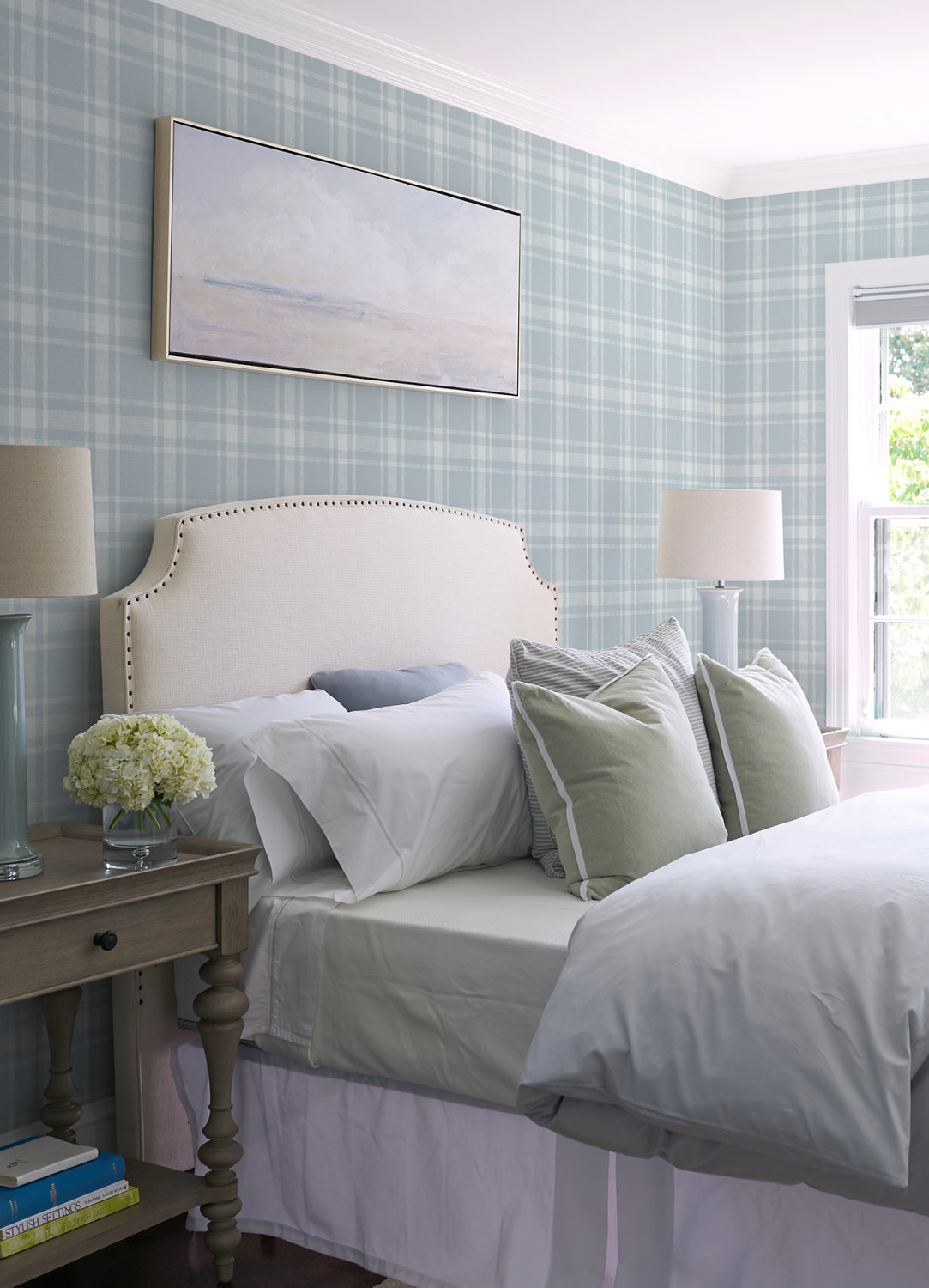 Antoine Sky Blue Flannel Wallpaper