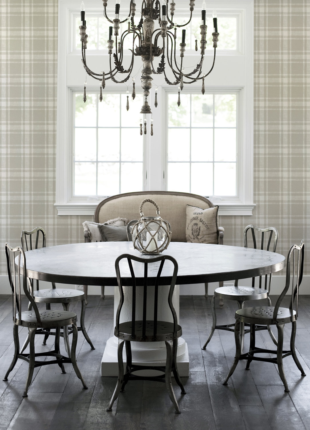 Antoine Taupe Flannel Wallpaper