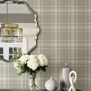 Antoine Taupe Flannel Wallpaper