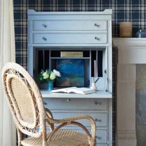 Antoine Dark Blue Flannel Wallpaper