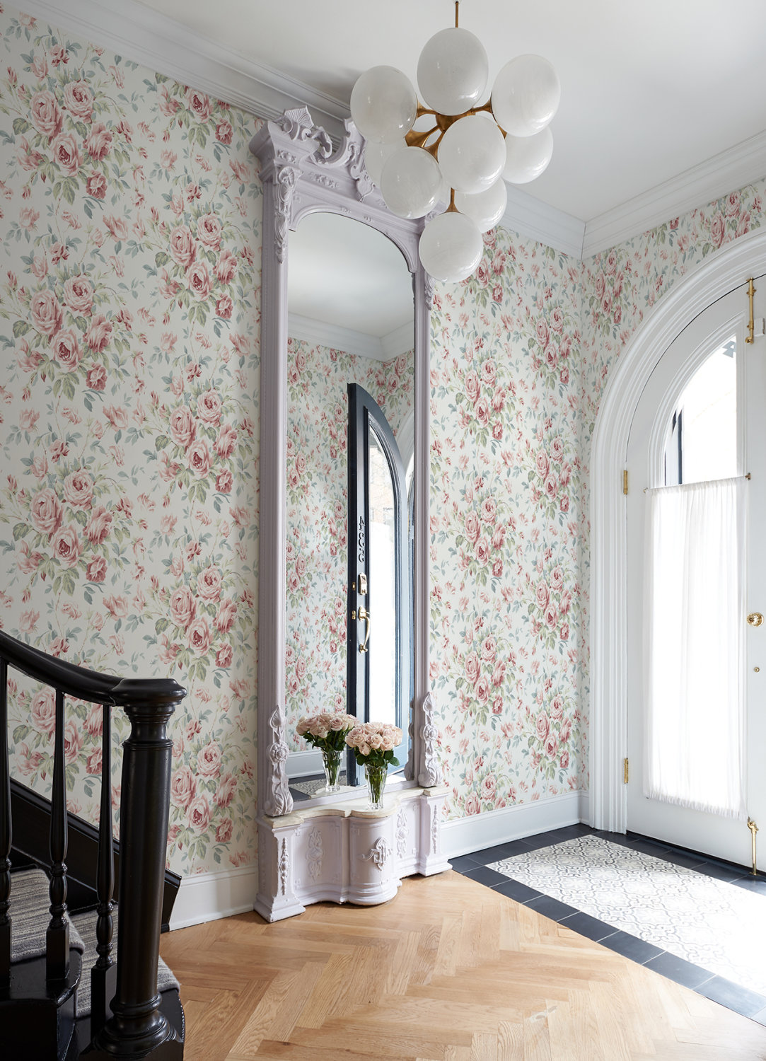 Manon Raspberry Rose Stitch Wallpaper
