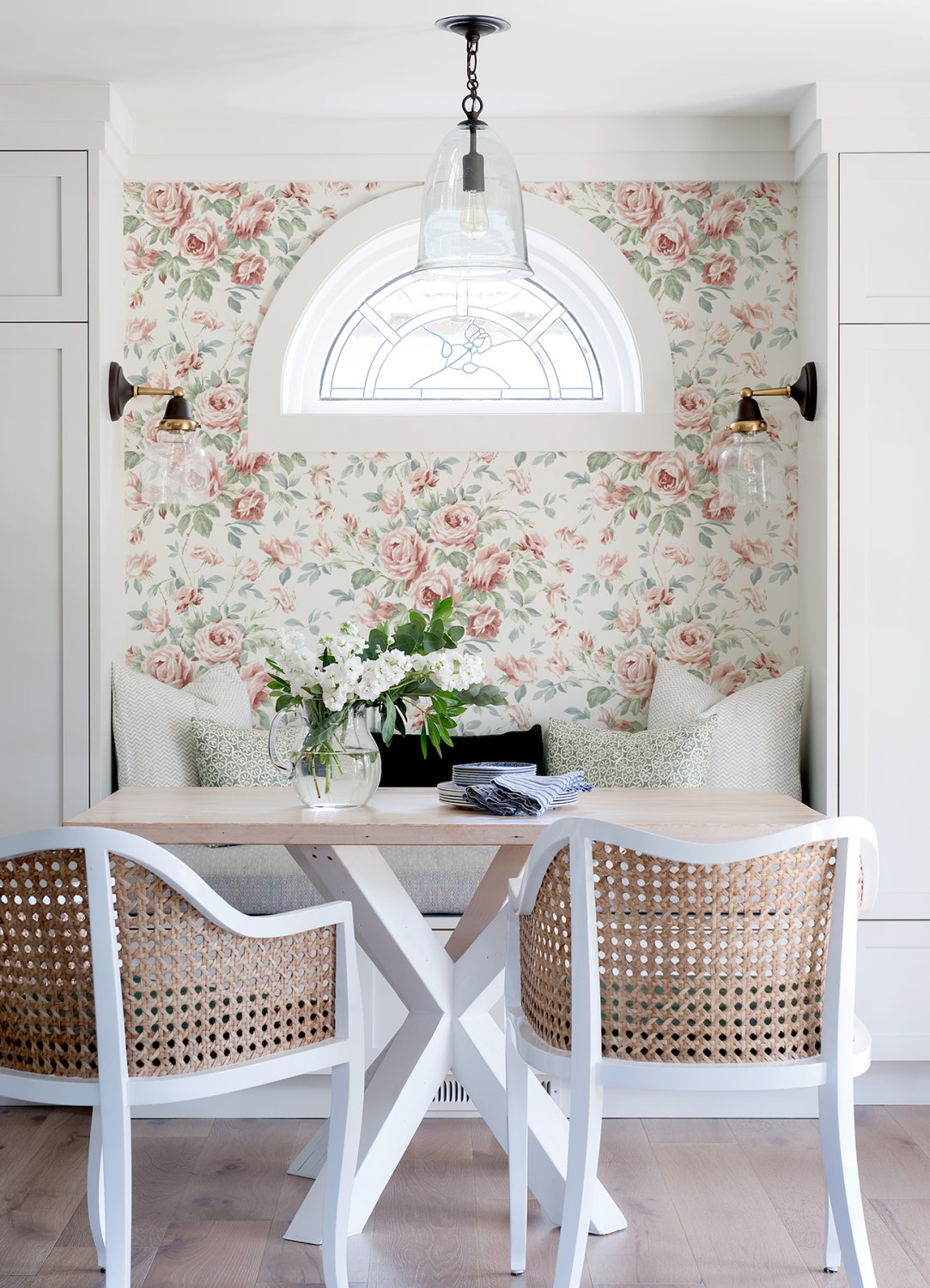 Manon Raspberry Rose Stitch Wallpaper