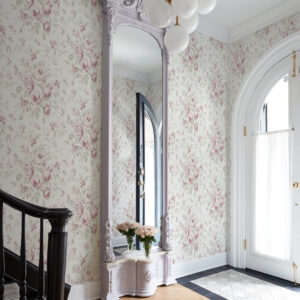 Manon Pink Rose Stitch Wallpaper