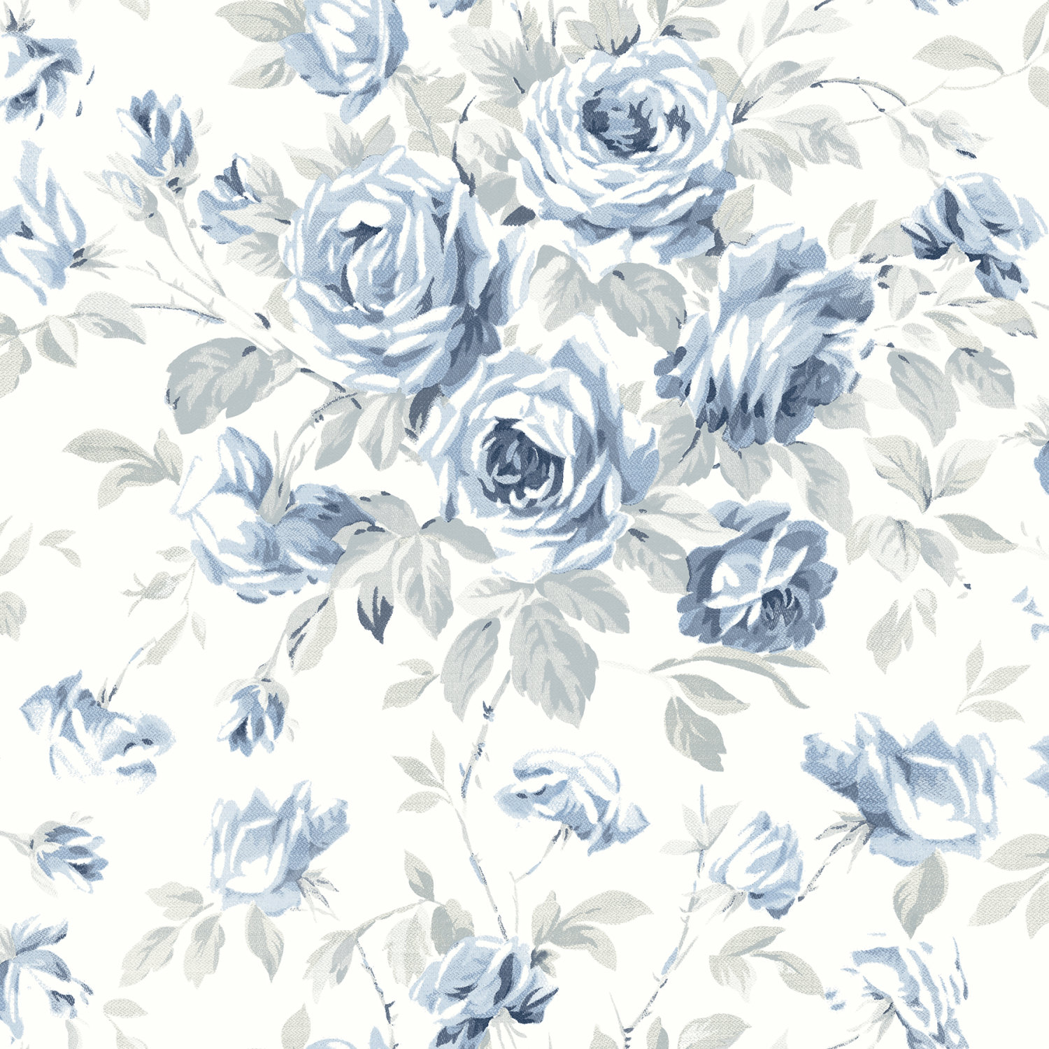 Manon Blue Rose Stitch Wallpaper