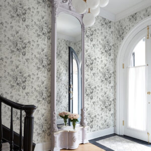 Manon Charcoal Rose Stitch Wallpaper