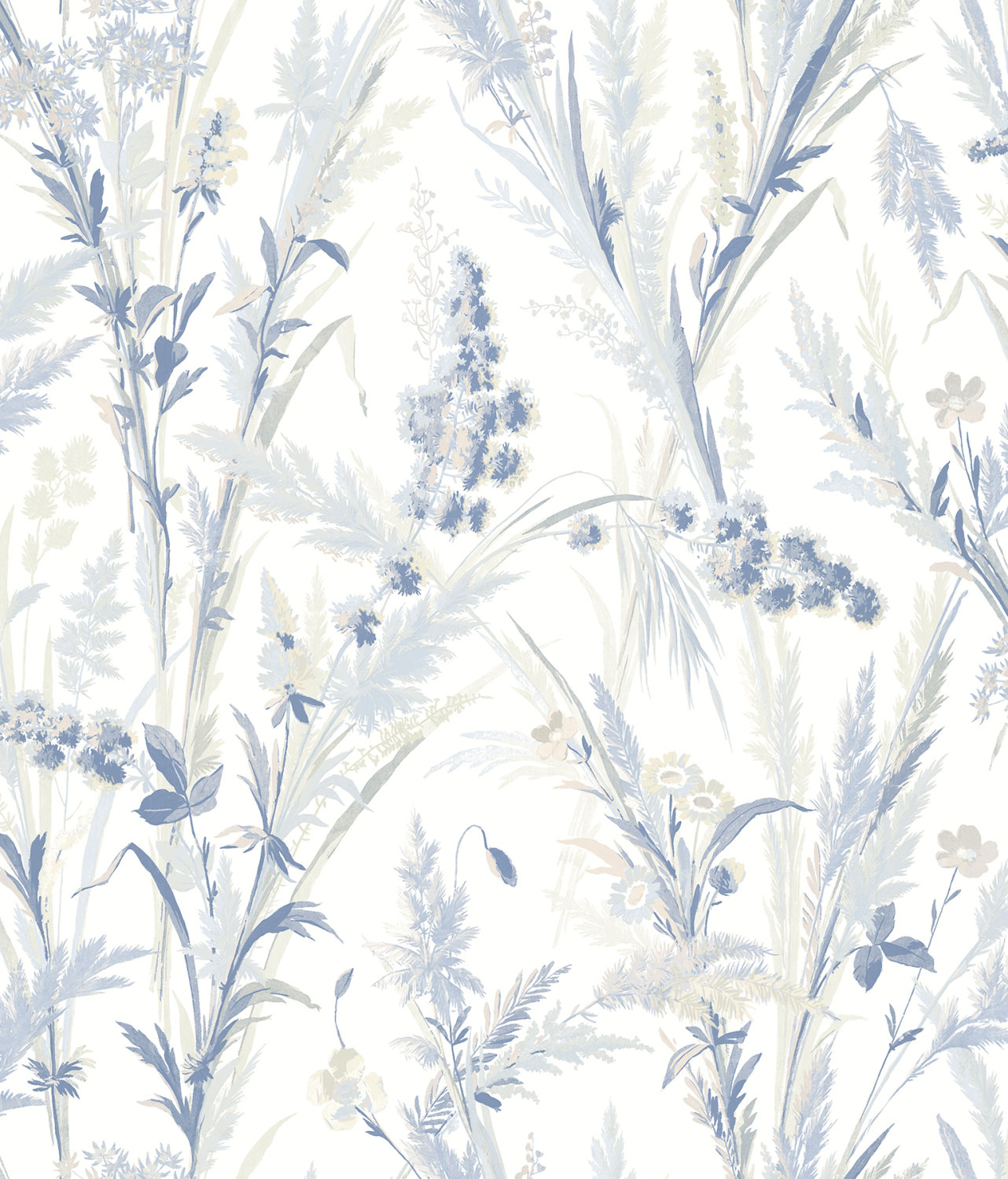 Hillaire Navy Meadow Wallpaper