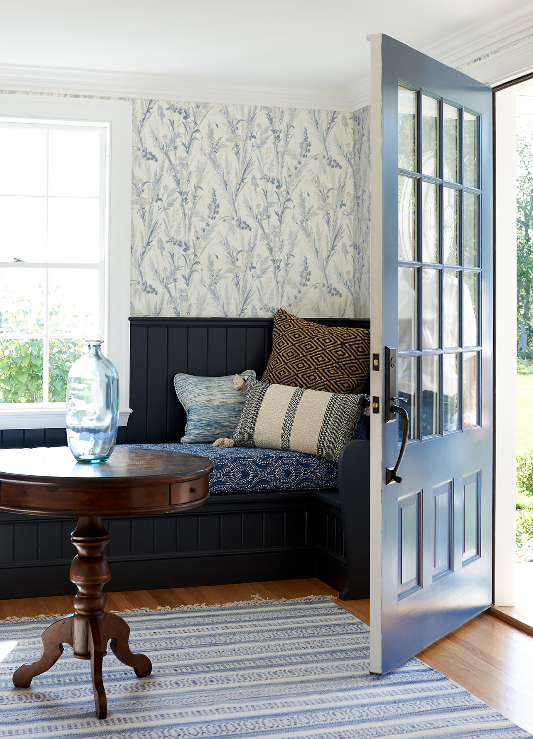 Hillaire Navy Meadow Wallpaper