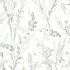 Hillaire Light Blue Meadow Wallpaper