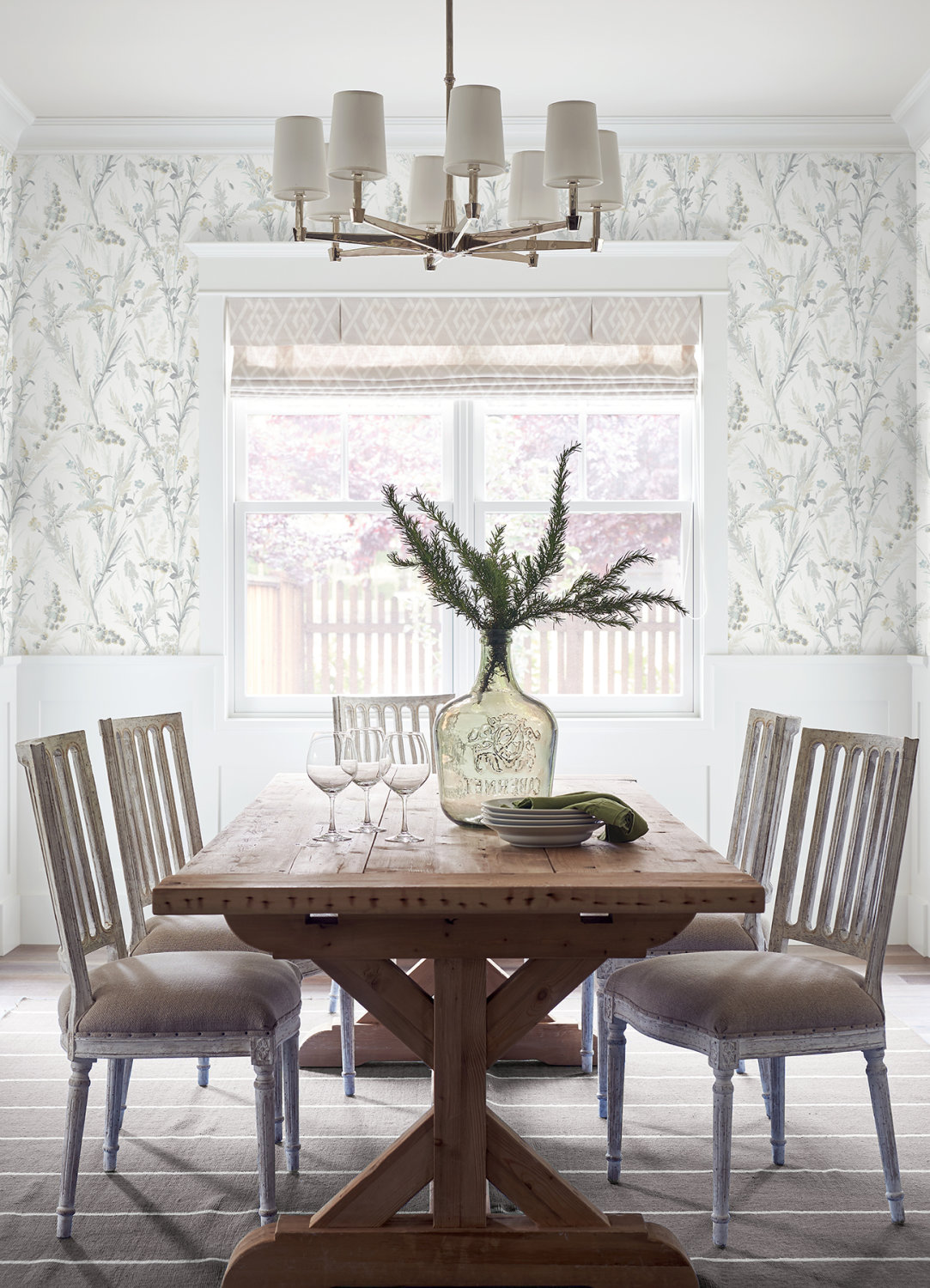 Hillaire Light Blue Meadow Wallpaper